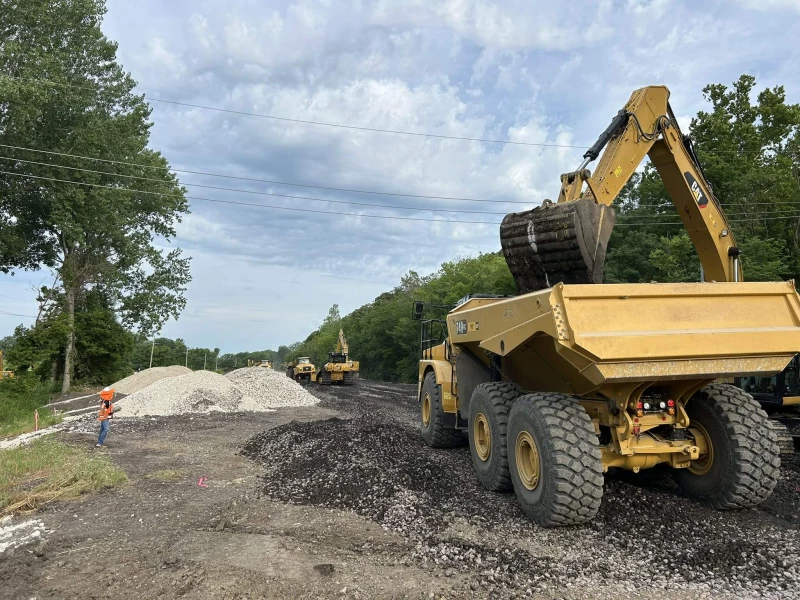 This photo is taken during Excavation of Unsuitable material.   Project consisted of Removal of 350 LF of Track, Subgrade Removal, Filter Drain Installation, Replacement of Subgrade and Track Re-installation all done within a 14 Hr Mainline Track Window.